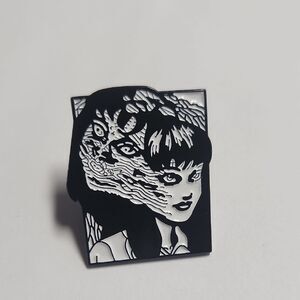 Black and White Enamel Pin